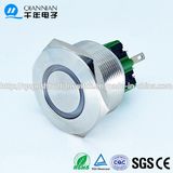 Qn28-A1 28mm Ring Type Momentary|Latching Flat Head Vandalproof Blue 12V Two Step Push Button Switch
